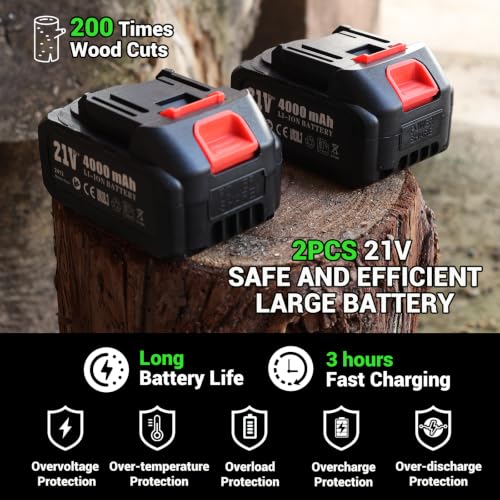 2 in 1 8IN Brushless Cordless Pole Saw & Mini Chainsaw with Extension Pole - color: Green02