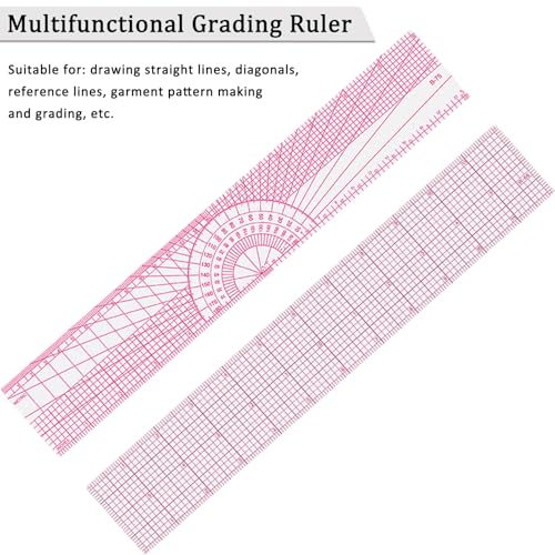 Fashion Clear Metric Sewing Ruler Set,French Curve Pattern Rulers for Beginners, Tailors, Designers, Quilting, Embroidery, Cross Stitch, Crochet, Knitting 9pcs (9-Piece Set) - color: 9-Piece Set