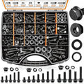 mankk 400PCS Metric Flange Bolts Nuts Washers Auto Fasteners - color: Black-400PCS M6 M8 M10