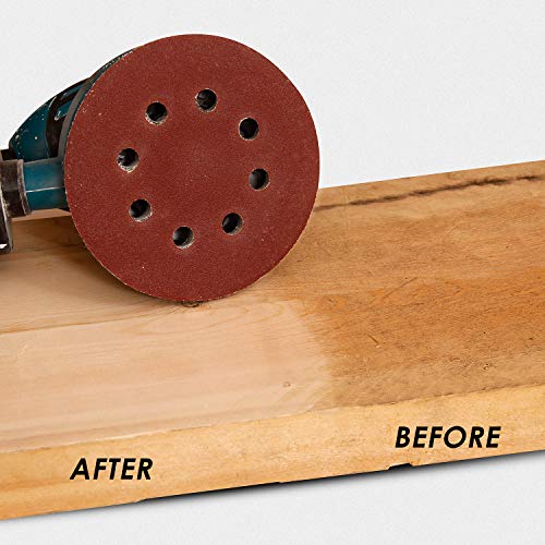 Luckyway Sanding Discs Set 180-Piece, 5 Inch 8 Hole Hook and Loop Sandpaper for Random Orbital Sander 40 60 80 120 150 240 320 400 600 Grit