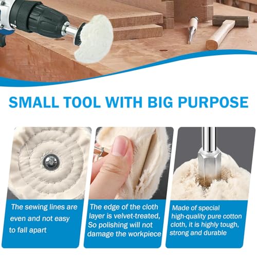 6PCS Drill Buffing Wheels with 3PCS Polish Compound,Wheel Polishing Buffing Pads for Drill,Wheel Shaped Polishing Tool for Metal,Stainless Steel,Jewelry,Wood,Plastic, Ceramic,Glass and etc - color: 6PCS