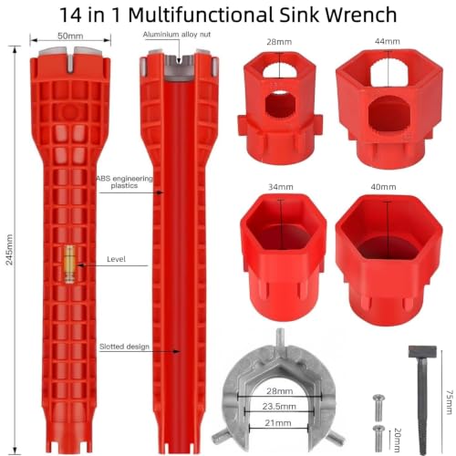 14-in-1 Faucet & Sink Installer Wrench Kit for Tight Spaces