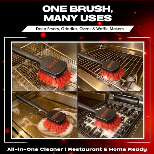 20" Deep Fryer Cleaning Brush by FryOilSaver Co., Up to 425°F High Heat Resistant Pot Cleaning Brush for Kitchen Deep Fryers, Commercial Grills, Ovens & Waffle Makers for Food Service & Restaurants - size: 20 Inches