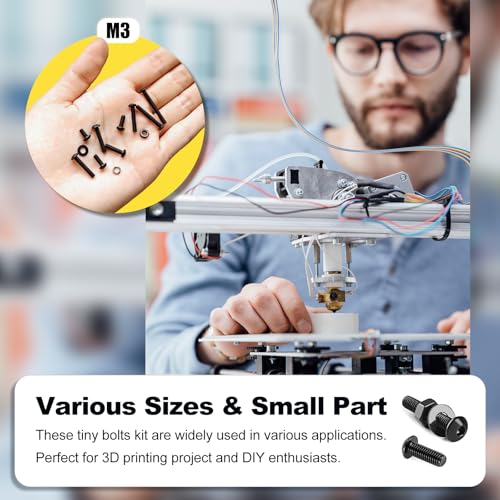 KADRICK 900Pcs M3 Screw Kit,Hex Socket Button Head M3 Bolts Length 6mm-25mm - size: M3 900Pcs 6-25mm