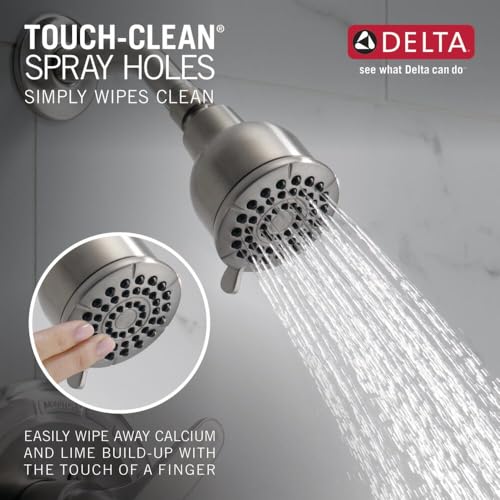 Delta Foundations 13 Series 2-Spray Shower Faucet Set, Brushed Nickel Shower Head and Handle Set, Valve Trim Kit, Stainless BT13210-SS (Valve Not Included) - color: Stainless