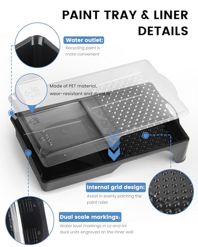 Voomey 4 Inch Paint Roller Kit 17 Pack, Mini Paint Roller Kit - style: 17 pcs 4 Inch Paint Roller Kit