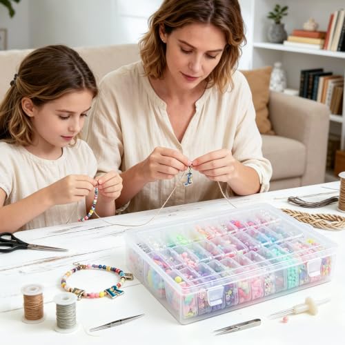Bead Organizer Box, 72-Pcs Mini Clear Bead Storage with Lid, 2 Pack - color: 2 Pack