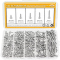 185 Pieces #6 x 3/8" 1/2" 5/8" 3/4" 1" Wood Screws Set, Phillips Pan Head #6 Self-Tapping Screws Assortment Kit, 304 Stainless Steel - size: #6, style: Phillips Pan Head