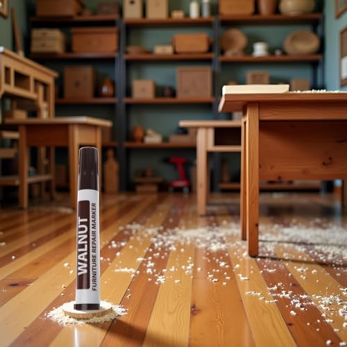 1Pc Furniture Repair Wood Cabinet Floor Touch Up Markers Scratch Filler Remover - Mahogany Wood Polish and Care Wood Floor Markers 95) (Walnut)