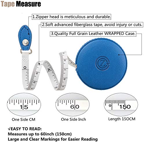 Sewing Tape Measure, Medical Body Cloth Tailor Craft Dieting Measuring Tape, 60 Inch/1.5M Dual Sided Retractable Ruler with Push Button Round(1 Pack, Blue) - color: Blue 1 pack