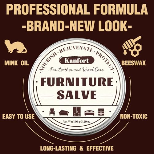 Leather & Furniture Repair Salve 2 Pack, Furniture Salve with Brush for Leather Wood, Leather Conditioner Help Prevent Cracking or Fading - size: 2 Pack
