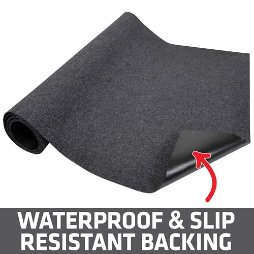 Drymate Garage Floor Runner Mat, (18' x 2'6"), Protects Surfaces, Absorbent, Waterproof, Slip-Resistant, Quick Dry Carpet Fabric, Trimmable & Washable (USA Made) (Charcoal) - size: 18' x 2'6" (1-Pack)