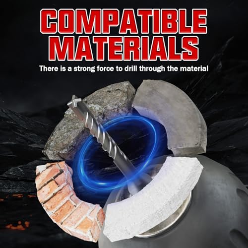 CSOOM SDS Plus Rotary Hammer Drill Bit 1/4"x4.33", Professional Concrete Drill Bit for Concrete, Brick, Stone and Cement Walls - size: 1/4"x4.33"