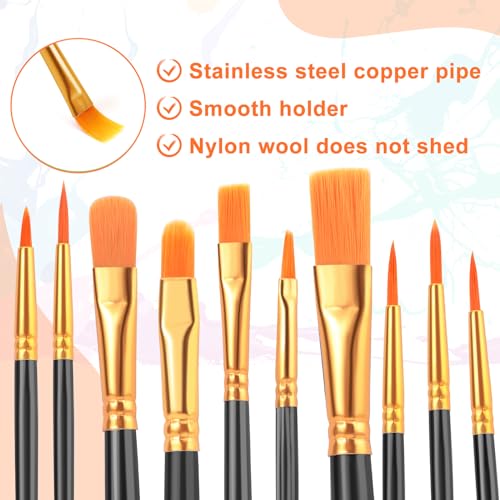ESRICH 20PCS Paint Brushes, Paint Brush for Acrylic Painting - color: Black, size: 20
