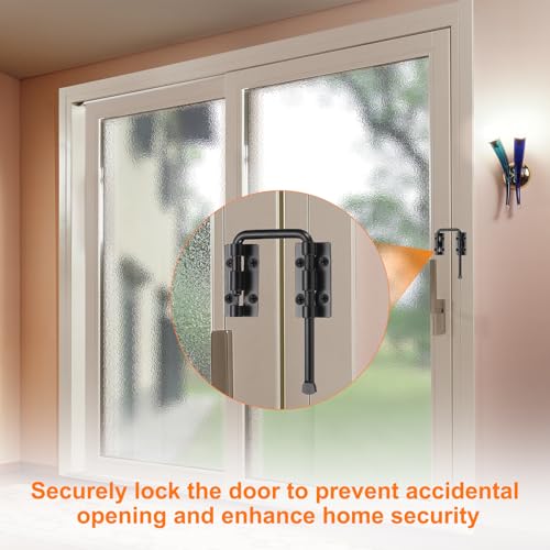 PATIKIL Patio Sliding Door Loop Lock 2-2/5" Silver 3 Set for Window/Screen - color: Silver