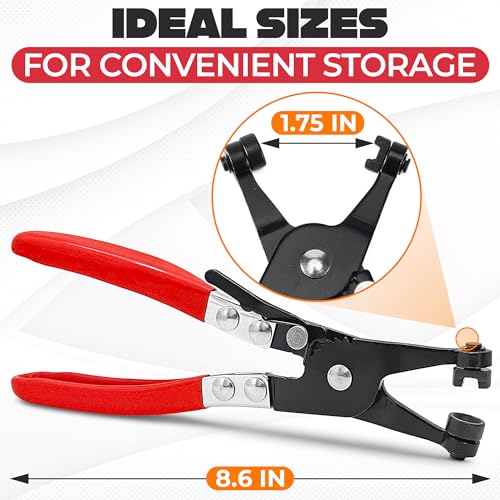 Radiator Hose Clamp Pliers Automotive - Hose Pliers Automotive Clip Removal Tool with Locking Mechanism - Carbon Steel Spring Clamp Tool for Car Repair, Plumbing and Removal of Clamps - color: Black & Red Hose Clamp Pliers