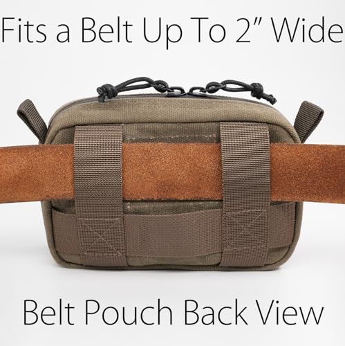 diodrio Belt Pouch for Men Women YKK Zippers EDC Pouch, Belt Bag Waist Pack for Hiking, Water Resistant, Waxed Canvas, Olive - color: Olive Medium