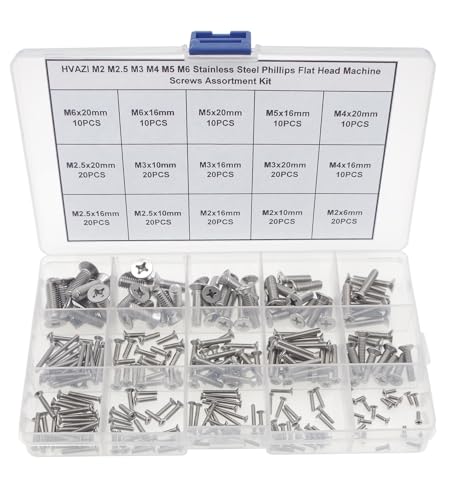 Metric M2-M6 304 Stainless Steel Phillips Flat Head Machine Screw Kit