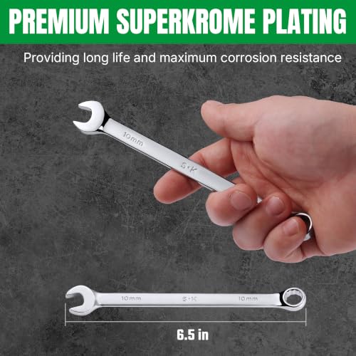 SK 10 mm Combination Wrench, Metric, Premium CR-V Steel - size: 10 mm