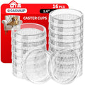 1.6" Round Rubber Furniture Caster Cups, 16 Pack Chair Coasters for Carpet | Clear Carpet Protector for Furniture Legs, Non Slip Furniture Pads for Hardwood Floors with Grip - Protect Any Flooring - size: 1.6" 16pcs clear