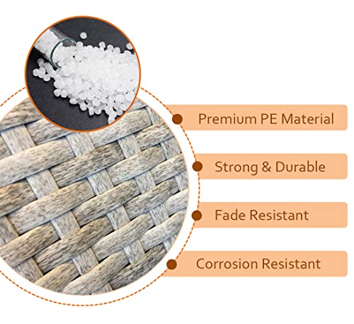 2.2 Lbs Mottled Gray Wicker Repair Supplies, 520 Ft Plastic Rattan Replacement Material, Wicker Repair Kit for Patio Furniture Repair - color: Mottled Grey, size: 2.2 Lbs
