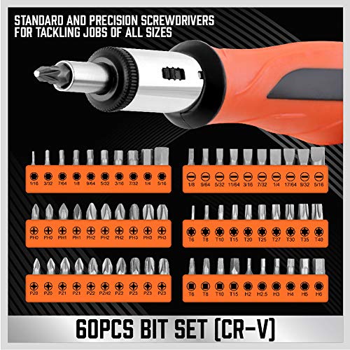124-Piece Magnetic Screwdriver Set with Plastic Racking, Precision Screwdrivers, Magnetizer, Demagnetizer, Allen Keys, Nut Drivers, Ratchet Handles, Sockets & More - DIY Tools for Men, Tools Gift - color: 124 Pcs Master + Storage Rack