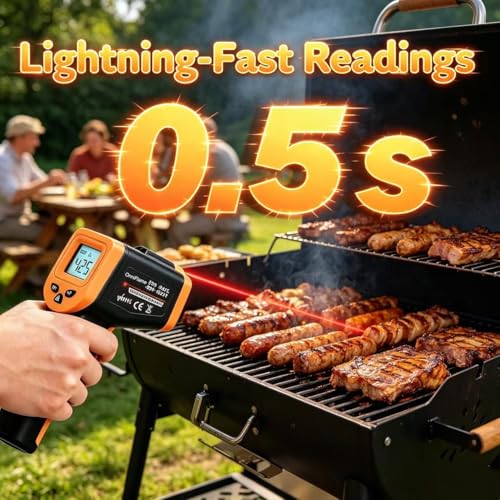 Infrared Thermometer Temperature Gun for Cooking -58℉~1022℉ - color: Black