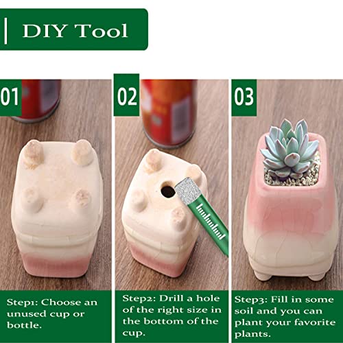10PCS Green Dry Diamond Drill Bits Set, Tile Drill bit for Granite Marble Tile Ceramic Stone Glass Diamond Hole Saw Kit with Size 3/16,1/4, 5/16, 3/8, 1/2