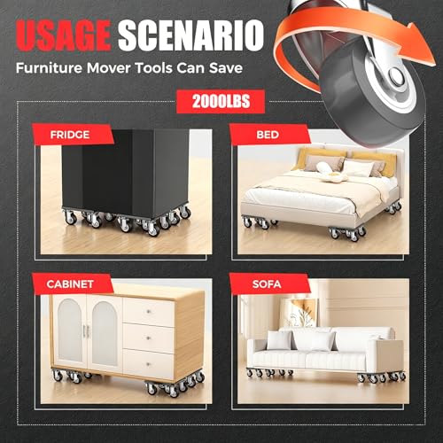 Kavlium Heavy Duty Furniture Dolly,5-Wheel Furniture Movers,6.3 Inch - color: Black, size: 6.3in