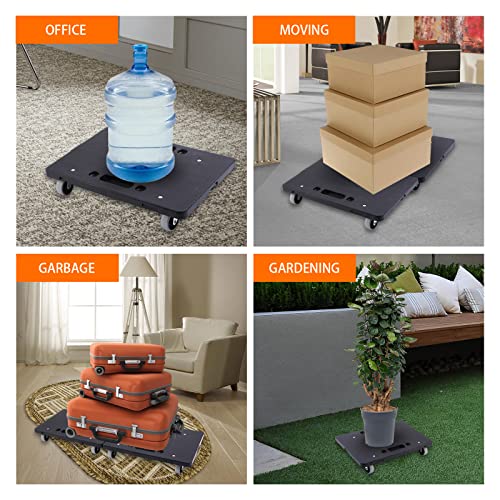 LOYAL TIGER Moving Furniture Dolly 2-Pack, Connectable 500lbs Flat Cart | 16"x11" Small Moving Dollies with 4 Wheels & 2 Ropes. Holds 250lbs Individually and Up to 500lbs When Combined.