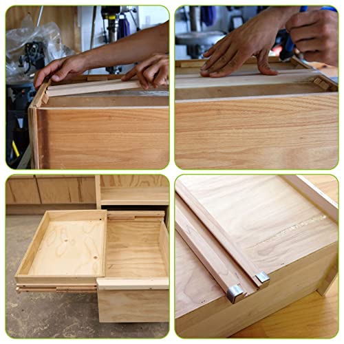 LANIAKEA 6PCS Wood Drawer Slide 16 Inches Wooden Drawer Slides Bottom Mount Center Mount Drawer Slides Replacement Part