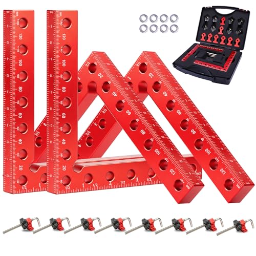 4PCS 5.5" 90° CNC Aluminum Corner Clamps for Woodworking - size: 4packs