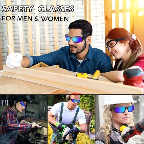 OXG Safety Glasses Protective Eyewear Men Women, ANSI Z87.1 Work Glasses Scratch Impact Resistant for Industrial Shooting - color: Multicolor