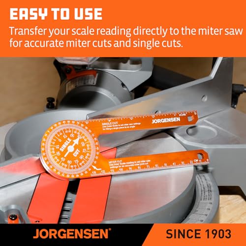 Jorgensen 7" Aluminum Miter Saw Protractor, Angle Finder Tool