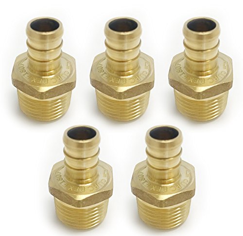 5-PACK EFIELD Pex Crimp Fitting,3/4" x 3/4"NPT Male Adapter(PEX1807021-5) - size: P5, style: 3/4 x 3/4