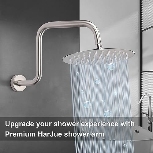 S Shaped Shower Arm, High Rise Shower Head Extension Pipe Standard 1/2" Connection with Flange, Awesome Shower Experience-Stainless Steel Bathroom Accessory(13 Inch Z-S Shape, Brushed Nickel) - color: Brushed Nickel, style: 13" Z Shape