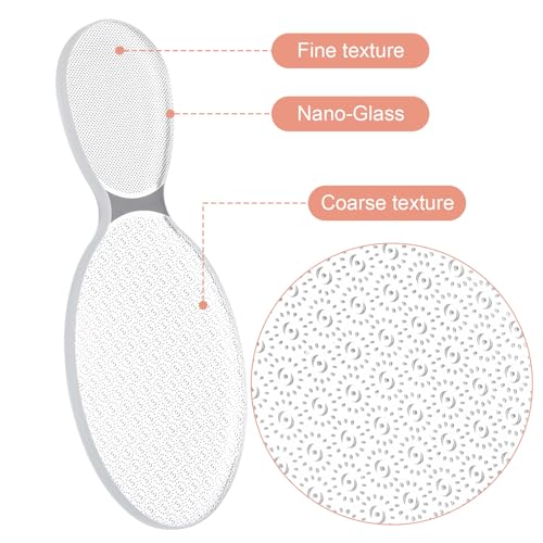 2 Pcs Nano Foot File Glass Nail File Foot Scrubber Callus Remover Rough and Smooth Sides Professional Pedicure Tools at Home Heel Scraper for Dead Skin Removal Cracking Wet and Dry Feet