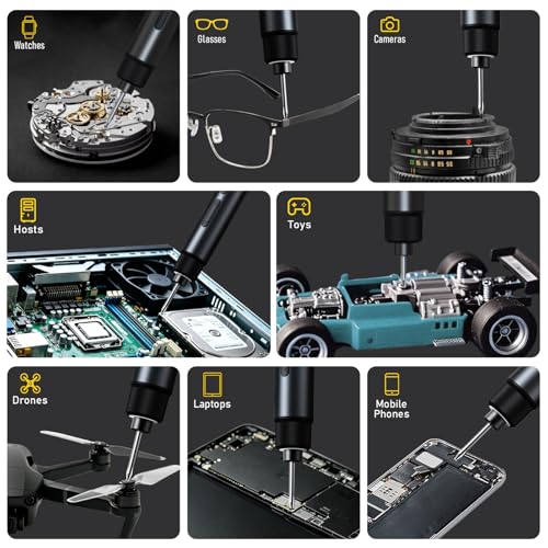 Electric Screwdriver Cordless, Max 7Nm Mini Electric Screwdriver 3-Speed Torque, 5V Power Screwdriver Set with 29 S2 Bits and Magnetic Case for Household Electronics Repair DIY