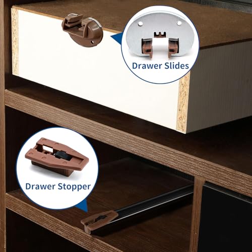 Surf Turtle 5 Pack Center Mount Drawer Replacement Slides - style: 5 Pack/With Metal Brackets