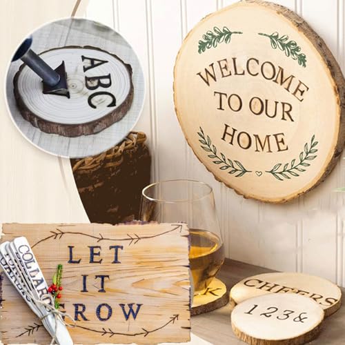 Arokimi Wood Burning Tips,Uppercase Alphabet HotStamps Set for Branding and Personalization of Wood, Leather, and Other Surfaces, Letters