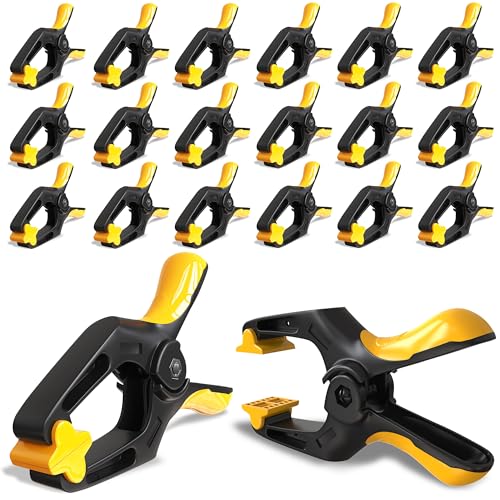 EQUIPTZ Spring Clamps 3 inch - 20 Pack Clamps for Backdrop Stand, Tarps, Crafts & Pool Cover with 1.5 Inch Mouth Opening - Small Clamps for Photography Studio with Non-Detachable Jaw Pads - size: 3" Pack of 20