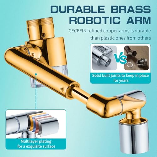 CECEFIN 1440° Sink Water Filter Faucet Extender 3.0, Telescopic Robotic Arm - color: D- Silver3- Telescopic Filtered Swivel Aerator