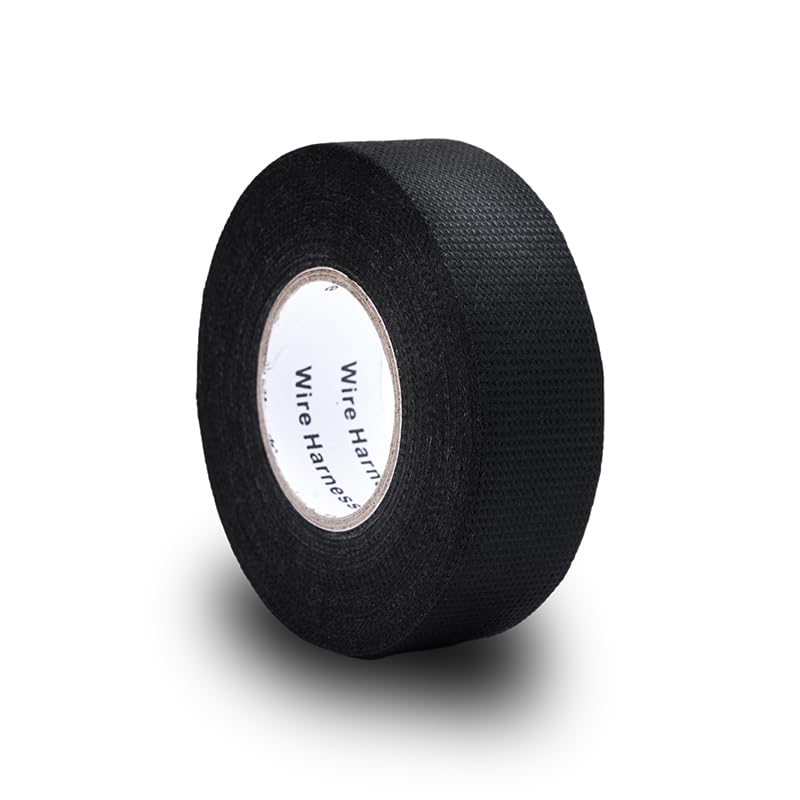 Wiring Harness Tape High Temp Self-Adhesive Cloth Tape for Automotive Electrical Wrap Protection Insulation Cable Fixed (3/4 in x 50 ft 1 Rolls) - size: 3/4 in x 50 ft（1 Rolls）, style: 0.15mm-Thickness
