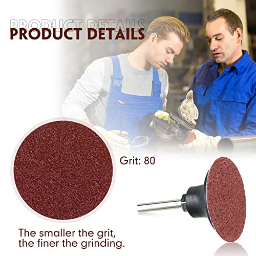 Newwiee 150 Pcs Sanding Disc 2 Inch 60 80 100 120 Grit Die Grinder Convenient Surface Finishing Sanding Disc Fine Medium Coarse Sandpaper for Surface Strip Grind Polish Burr Finish Rust (80 Grit) - size: 80 Grit