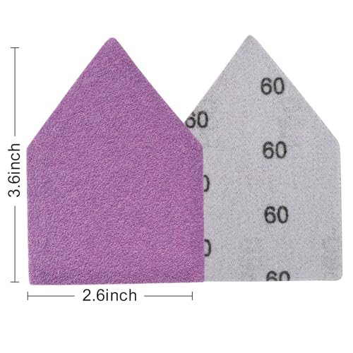 60 Grit Sandpaper, Triangle Sanding Sheets, Fits Milwaukee M12 Fuel Sander - style: 60 Grit