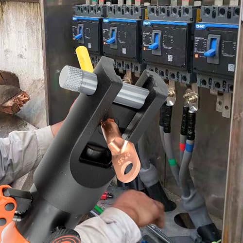 HZLZRZ Hydraulic Crimping Tool 12 Tons, Range 8AWG-4/0AWG(250MCM), Hydraulic Cable Lug Crimper with Standard US 9 Pairs of Dies for Wire Battery Cable Terminal Crimping Tool