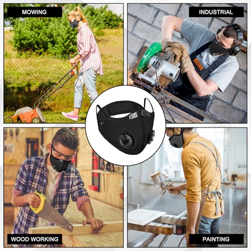 Threlaco 6 Pcs Dust Mask Reusable Respirator Mask - color: Black, Light Gray, Dark Gray