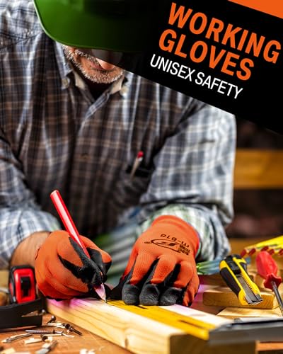 Potchen 72 Pairs Garden Work Gloves Bulk Pack for Men and Women - color: Orange