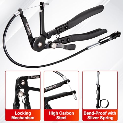 Toolwiz Hose Clamp Pliers Set, 4 Pcs Coolant Radiator Spring Clamp Pliers - size: 4 pcs Hose Clamp Pliers Set