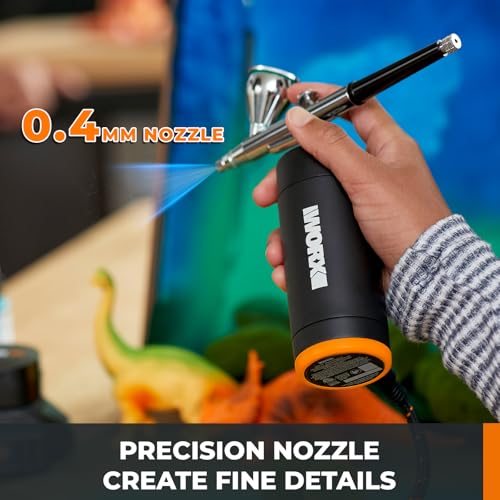 Crafting Tool Combo Kit - Mini Rotary, Airbrush Gun with Compressor for Sanding, Carving, Engraving, Painting, 20V Power Share Battery and 45-Piece Accessories Included - size: 2 PCS Air Brush Combo